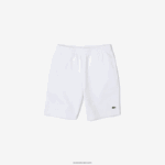 Lacoste מכנסי צמר מכותנה אורגנית מוברש DZ4D0D415 לבן 001 גברים - Image 5
