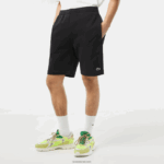 Lacoste מכנסי צמר מכותנה אורגנית מוברש DZ4D0D416 שחור 031 גברים - Image 2