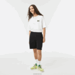 Lacoste מכנסי צמר מכותנה אורגנית מוברש DZ4D0D416 שחור 031 גברים