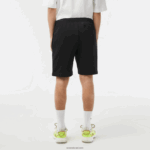 Lacoste מכנסי צמר מכותנה אורגנית מוברש DZ4D0D416 שחור 031 גברים - Image 3