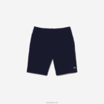 Lacoste מכנסי צמר מכותנה אורגנית מוברש DZ4D0D417 כחול כהה 166 גברים - Image 5