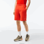Lacoste מכנסי צמר מכותנה אורגנית מוברש DZ4D0D453 כתום 02k גברים - Image 2
