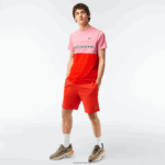 Lacoste מכנסי צמר מכותנה אורגנית מוברש DZ4D0D453 כתום 02k גברים