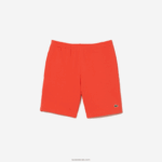 Lacoste מכנסי צמר מכותנה אורגנית מוברש DZ4D0D453 כתום 02k גברים - Image 4