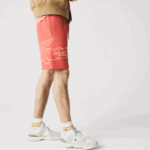 Lacoste מכנסי צמר קצרים בהדפס קרוקודיל DZ4D0D1608 אדום 67 גרם גברים - Image 2