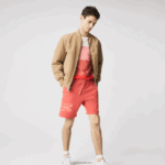 Lacoste מכנסי צמר קצרים בהדפס קרוקודיל DZ4D0D1608 אדום 67 גרם גברים - Image 4