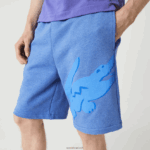 Lacoste מכנסי צמר קצרים מכותנה אורגנית בהדפס תנין DZ4D0D1419 כחול chin hg3 גברים - Image 2