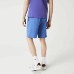 Lacoste מכנסי צמר קצרים מכותנה אורגנית בהדפס תנין DZ4D0D1419 כחול chin hg3 גברים - Image 3