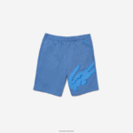 Lacoste מכנסי צמר קצרים מכותנה אורגנית בהדפס תנין DZ4D0D1419 כחול chin hg3 גברים - Image 5