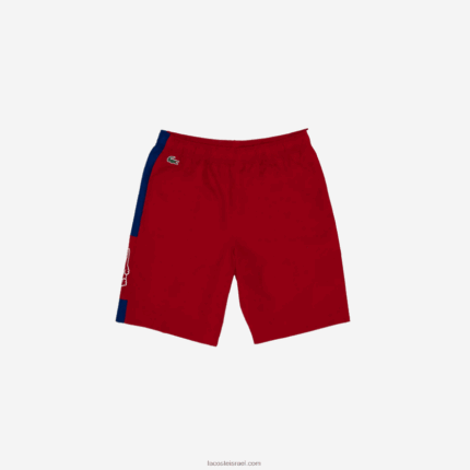 Lacoste מכנסי קולורבלוק ספורט קלים DZ4D0D1625 אדום כחול לבן wp7 גברים