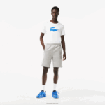 Lacoste מכנסי קולורבלוק צמר מוברש DZ4D0D455 סיני אפור שחור לבן sj1 גברים