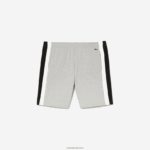 Lacoste מכנסי קולורבלוק צמר מוברש DZ4D0D455 סיני אפור שחור לבן sj1 גברים - Image 4