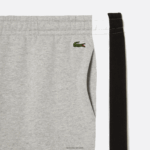 Lacoste מכנסי קולורבלוק צמר מוברש DZ4D0D455 סיני אפור שחור לבן sj1 גברים - Image 5