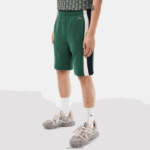Lacoste מכנסי קולורבלוק צמר מוברש DZ4D0D456 ירוק נייבי כחול לבן wn7 גברים - Image 2