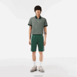 Lacoste מכנסי קולורבלוק צמר מוברש DZ4D0D456 ירוק נייבי כחול לבן wn7 גברים