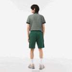 Lacoste מכנסי קולורבלוק צמר מוברש DZ4D0D456 ירוק נייבי כחול לבן wn7 גברים - Image 3