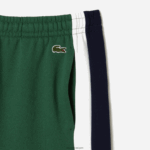 Lacoste מכנסי קולורבלוק צמר מוברש DZ4D0D456 ירוק נייבי כחול לבן wn7 גברים - Image 5
