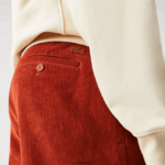 Lacoste מכנסי קורדרוי ישרים DZ4D0D1643 חום ql2 גברים - Image 4