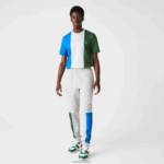 Lacoste מכנסי ריצה בשילוב צמר כותנה קולורבלוק DZ4D0D1179 אפור צ'ין כחול ירוק hkb גברים - Image 2