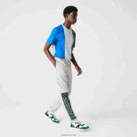 Lacoste מכנסי ריצה בשילוב צמר כותנה קולורבלוק DZ4D0D1179 אפור צ'ין כחול ירוק hkb גברים