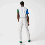 Lacoste מכנסי ריצה בשילוב צמר כותנה קולורבלוק DZ4D0D1179 אפור צ'ין כחול ירוק hkb גברים - Image 3