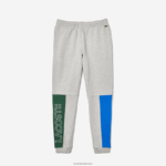 Lacoste מכנסי ריצה בשילוב צמר כותנה קולורבלוק DZ4D0D1179 אפור צ'ין כחול ירוק hkb גברים - Image 5