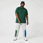 Lacoste מכנסי ריצה בשילוב צמר כותנה קולורבלוק DZ4D0D1179 אפור צ'ין כחול ירוק hkb גברים - Image 6