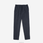 Lacoste מכנסי ריצה מכותנה נמתחת משובצת מורשת DZ4D0D1167 כחול כהה לבן qrn גברים - Image 5