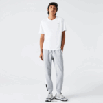 Lacoste מכנסי ריצה פליסה קולורבלוק ממותגים DZ4D0D1108 צ'ין אפור לבן שחור p0f גברים - Image 2