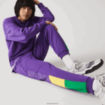 Lacoste מכנסי ריצה פליסה קולורבלוק ממותגים DZ4D0D1107 סגול צהוב ירוק 1cv גברים