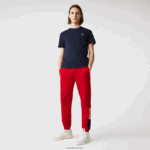 Lacoste מכנסי ריצה פליסה קולורבלוק ממותגים DZ4D0D1109 אדום בז' כחול כהה 1fu גברים - Image 4