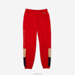 Lacoste מכנסי ריצה פליסה קולורבלוק ממותגים DZ4D0D1109 אדום בז' כחול כהה 1fu גברים - Image 5