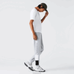 Lacoste מכנסי ריצה פליסה קולורבלוק ממותגים DZ4D0D1108 צ'ין אפור לבן שחור p0f גברים - Image 6