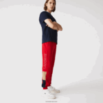 Lacoste מכנסי ריצה פליסה קולורבלוק ממותגים DZ4D0D1109 אדום בז' כחול כהה 1fu גברים