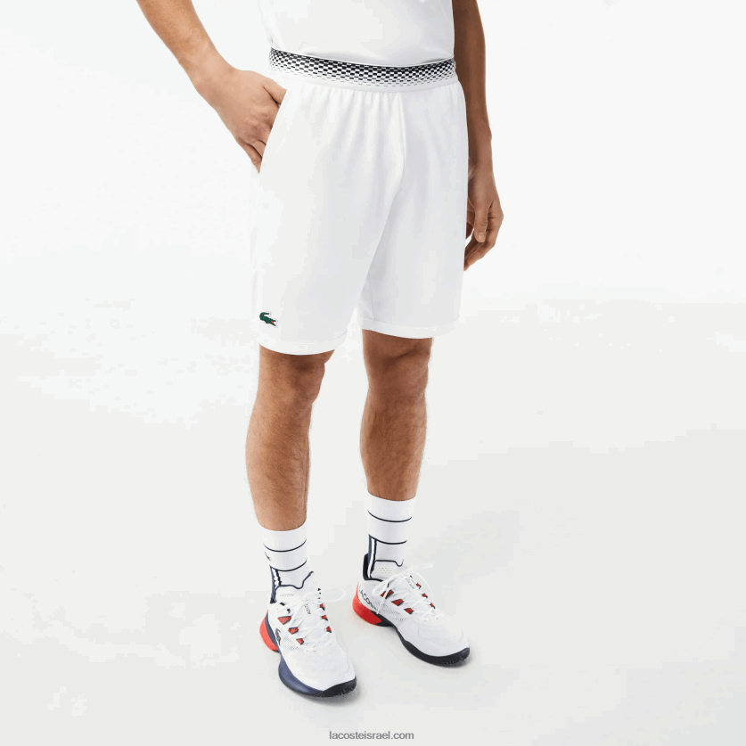 Lacoste מכנסי רשת טניס x daniil medvedev DZ4D0D428 לבן 001 גברים - Image 2