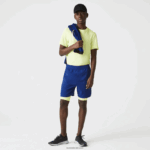 Lacoste מכנסי שכבות ספורטיביים DZ4D0D1544 כחול צעקני צהוב לבן 8q6 גברים
