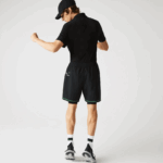 Lacoste מכנסי שכבות ספורטיביים DZ4D0D1545 שחור ירוק לבן 9az גברים - Image 3