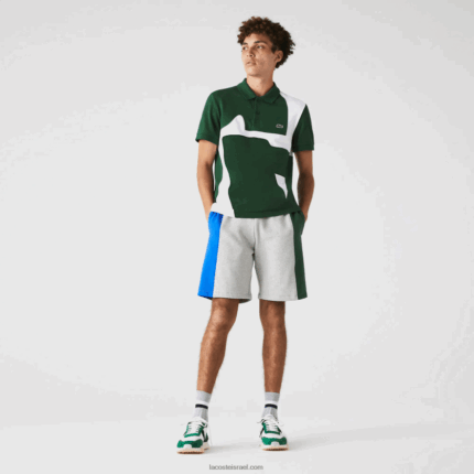 Lacoste מכנסי תערובת צמר כותנה ממותגים DZ4D0D1514 אפור צ'ין כחול ירוק hkb גברים