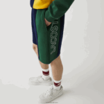 Lacoste מכנסי תערובת צמר כותנה ממותגים DZ4D0D1515 כחול כהה אדום ירוק bls גברים - Image 2