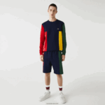 Lacoste מכנסי תערובת צמר כותנה ממותגים DZ4D0D1515 כחול כהה אדום ירוק bls גברים