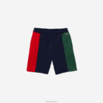 Lacoste מכנסי תערובת צמר כותנה ממותגים DZ4D0D1515 כחול כהה אדום ירוק bls גברים - Image 4