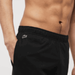 Lacoste מכנסיים פנימיים בשילוב צמר כותנה בעיצוב קרוקודיל DZ4D0D1469 שחור לבן 258 גברים - Image 4