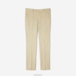Lacoste מכנסיים קפלים בתערובת כותנה ופשתן DZ4D0D1642 בז' שנות 68 גברים - Image 4