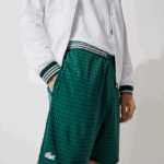 Lacoste מכנסיים קצרים לנשימה בדוגמת דופי ציד DZ4D0D1598 ירוק לבן 256 גברים - Image 2