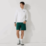 Lacoste מכנסיים קצרים לנשימה בדוגמת דופי ציד DZ4D0D1598 ירוק לבן 256 גברים