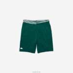 Lacoste מכנסיים קצרים לנשימה בדוגמת דופי ציד DZ4D0D1598 ירוק לבן 256 גברים - Image 4
