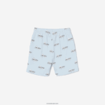 Lacoste מכנסיים קצרים מבד פלנל כותנה אורגנית מודפסת DZ4D0D3102 כחול בהיר t01 בנים - Image 5
