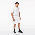 Lacoste מכנסיים קצרים מרופדים בג'רזי בגזרה רגועה - מידות גדולות - גדולות DZ4D0D1446 לבן 001 גברים