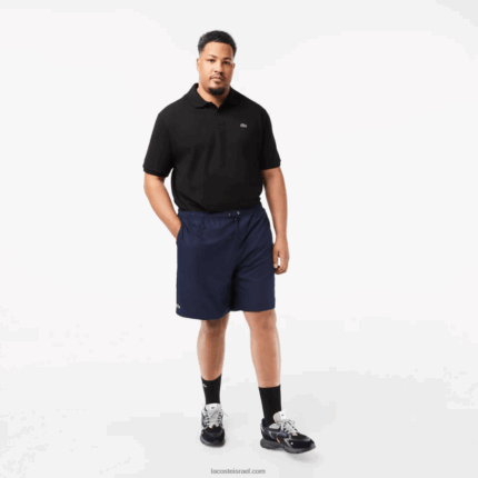 Lacoste מכנסיים קצרים מרופדים בג'רזי בגזרה רגועה - מידות גדולות - גדולות DZ4D0D1447 כחול כהה 166 גברים
