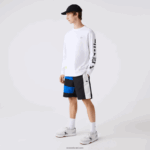Lacoste מכנסיים קצרים עם אפקט טלאים בלוק צבעוני DZ4D0D1500 שחור כחול לבן se1 גברים